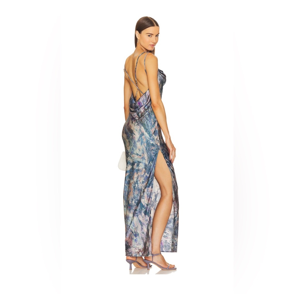 Revolve Michael Costello Braxton Dress in Oil Abstract Print XXS - Picture 3 of 6